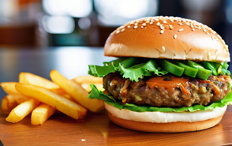 퓨전 패스트푸드의 지역화 전략 - **Vibrant Indian Fast Food Experience**
A lively, high-definition photograph capturing a bustlin...