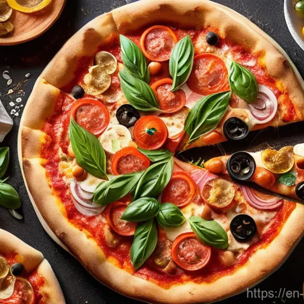 퓨전 피자의 밀가루 대체재 - Here are three detailed image generation prompts in English, focusing on diverse and creative pizza ...