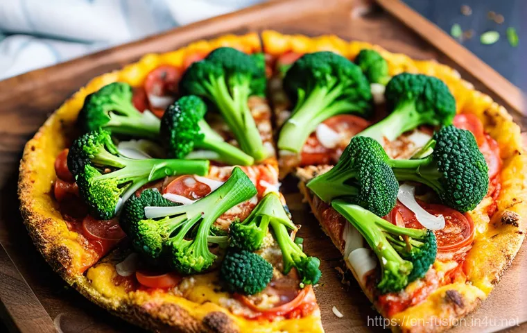 퓨전 피자의 밀가루 대체재 - Here are three detailed image generation prompts in English, focusing on diverse and creative pizza ...