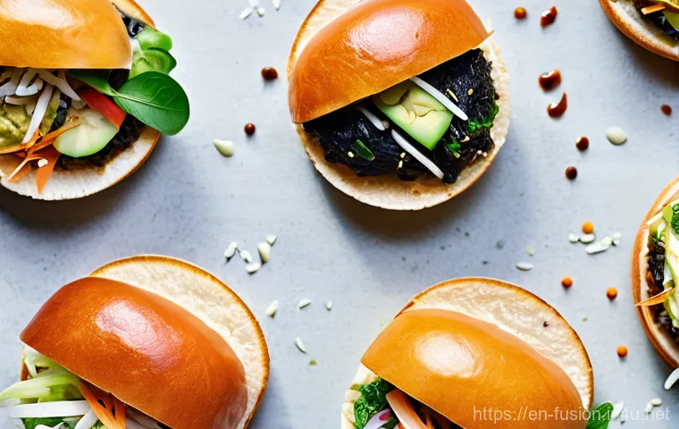 퓨전 패스트푸드 제조사 정보 - **A Vibrant Urban Food Truck Scene at Sunset:**
    A bustling evening scene featuring a modern, bri...