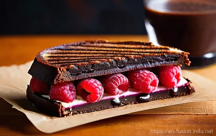 퓨전 샌드위치의 다양한 조합 - **Cuban Mojo Pork & Chipotle Jam Sandwich:** A high-angle, appetizing studio shot of a Cuban Mojo Po...